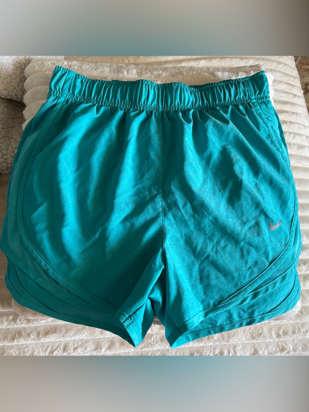 Nike Teal Running Shorts With Built In Liner